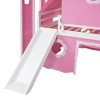 NicBex Full Size Bunk Bed Castle Shape Loft Bed Pine Bed Frame with Tent, Tower, Slide, Ladder and Guardrail, No Box Spring Required, Pink - 4 of 4