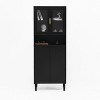 Gulches W409 NEWMARK 4-Door Tall Storage Bookcase with Adjustable Board, MDF Painting Finished, Black - Ideal for Living Room & Bedroom Storage - 3 of 4