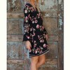 Women's Floral Double Ruffle Sleeve Open Back Dress - ANGIE - 2 of 3