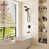 CASAINC 5 inches Wall Mounted Dual Head Shower System with Tub Spout, Brushed Gold - 2 of 4