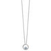 Black Bow Jewelry Blue Topaz & .05 Ctw Diamond Circle Sterling Silver Necklace, 18-20 In - image 2 of 4