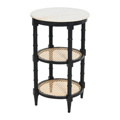 Storied Home Round End Table Black