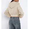 Coolmee Women's Zip Up Hoodies Jackets Cropped Sweatshirts Fall Outfits Casual Tops Winter Clothes - 3 of 4