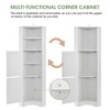 TiramisuBest Tall Bathroom Corner Cabinet, Freestanding Storage Cabinet with Doors and Adjustable Shelves, MDF Board, White - 4 of 4