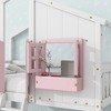 TIRAMISUBEST Twin over Twin Cute House Bunk Bed with Roof, Window, Box and Door, Wooden Kids Bed Frame with Ladder - 4 of 4