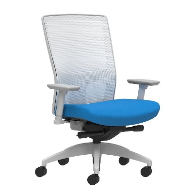 Union & Scale Fabric Task Chair Cobalt Integrated Lumbar 2D Arms 53540