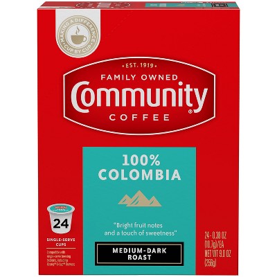 Community Coffee Colombian Altura Medium Roast Coffee - Single Serve Pods - 24ct