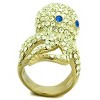 Slickblue Women’s Octopus Ring in Gold Stainless Steel with Sparkling Colorful Synthetic  Crystals, size 5-10 - 3 of 4