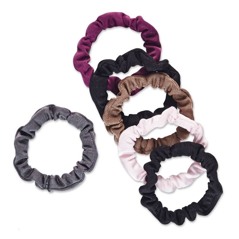 sc&#252;nci No Damage Thin Knit Scrunchies - Assorted Colors - All Hair - 6pk, 5 of 6