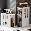Narrow Kitchen Spice Rack, Seasoning Organizer with Dustproof Doors & Hooks, Countertop/Gap Storage - 2 of 4