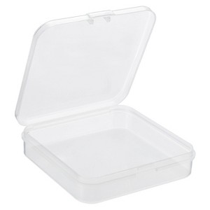 Unique Bargains Square Storage Container with Hinged Lid for Beads Craft 6 Pcs - 1 of 4