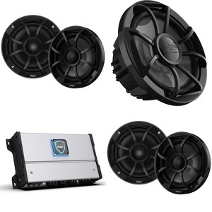 Wet Sounds HTM-6 - HTM Series Amplifier 900W Full-Range Class-D RMS @4 OHM, Two pairs RECON 6-BG 6.5" Coax speakers With Black XS Grille And Cone (... - 1 of 4