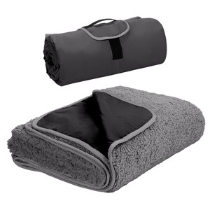 Tirrinia Large Waterproof Outdoor Blanket, Fleece Warm Windproof Camping Blanket for Stadium Beach Football Concerts Car - 1 of 4