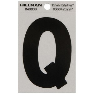 Hillman 3 in. Reflective Black Vinyl Self-Adhesive Letter Q 1 pc (Case of 6) - 1 of 1