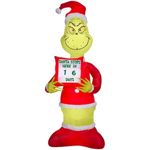 Gemmy 9 ft Airblown® Blowup Inflatable Giant Grinch Christmas Countdown Decoration Outdoor Decoration - Red - 1 of 3