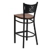 Flash Furniture Black Coffee Back Metal Restaurant Barstool - 3 of 4
