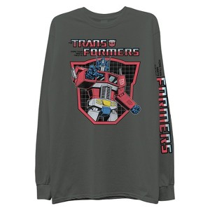 Hasbro Transformers Mens Throwback Shirt - Optimus, Megatron, Bumblebee - Long Sleeve T-Shirt with Sleeve Print - 1 of 4