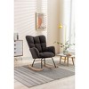 CAVINAS Teddy Accent Chair with Wooden Rocking Legs,Modern Arm Chair with Wooden Frame,Glider Rocker Accent Chair for Living Room - 2 of 4