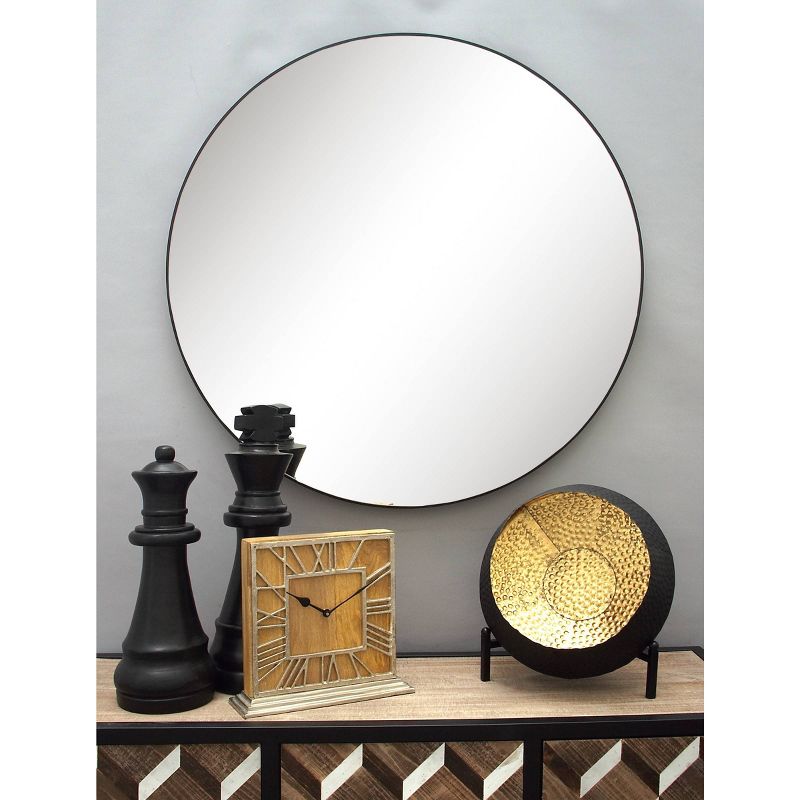 36" Contemporary Wood Round Wall Mirror - Olivia & May, 2 of 16