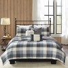 Sapphtopaz Bedding Comforter Set Quilt Set Cabin Farmhouse Style Classic Plaid Pattern Herringbone Quilt Set 6 Piece - 2 of 4