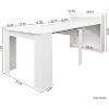 Modern Extendable Dining Table with Storage Shelf, Rectangular Multi Functional Table for Dining Room and Apartment, Space Saving Design Easy Assembly - 2 of 4
