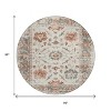 Linen And Ivory Floral Washable Indoor Outdoor Area Rug - 3 of 4