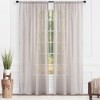 Chanasya 2pk Leaf Voile Sheer Window Curtain Panels - Set of 2 - 4 of 4