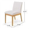 SKRAN Dining Chair Set of 2 ,Armless Chair With Wood Legs ＆ Fabric Soft Cushion Backing for Dining Room, Kitchen, Home - Light Beige - 3 of 4