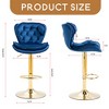 Leovsnove Barstools Set of 2 Modern Swivel Pub Height Barstool, High Dining Chair with Velvet Seat, Backrest, Armless Hydraulic Counter Stool - 4 of 4