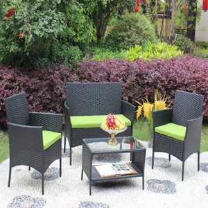 KTMBDW Outdoor Wicker Furniture with Coffee Table, Modern Rattan Patio Chairs Conversation Sets with Sofa for Garden, Terrace - 1 of 4