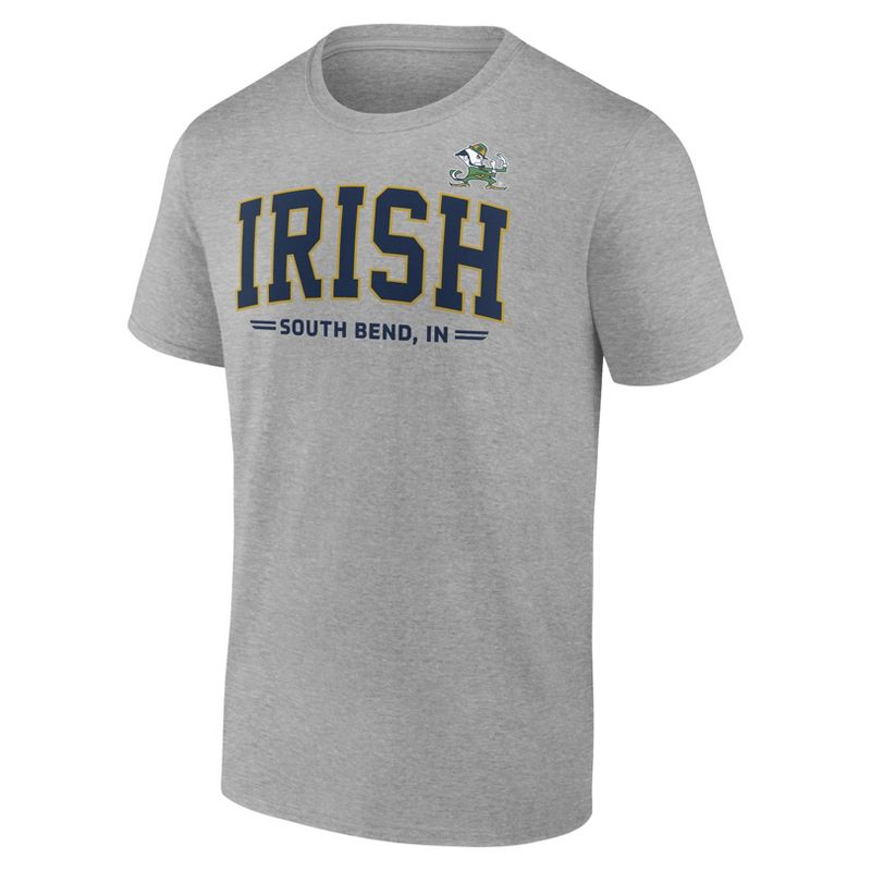 NCAA Notre Dame Fighting Irish Men&#39;s Gray Bi-Blend T-Shirt, 2 of 4