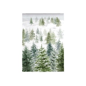 Evergreen Garden Flag Snowy Forrest Lustre Double Sided Indoor Outdoor Decor 18" x 12.5" - 1 of 1
