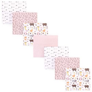 Hudson Baby Infant Girl Cotton Flannel Receiving Blankets Bundle, Girl Pinecone, One Size - 1 of 2