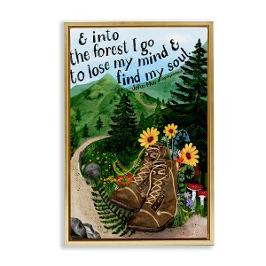 Stupell Industries Into The Forest I Go Quote Floating Frame Canvas Art - 1 of 4