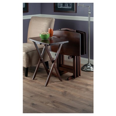 Winsome Oversized Walnut Snack Table Set, 5-Piece