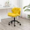 Diamond Tufted Adjustable Swivel Office Chair, Upholstered Swivel Office Chair, Swivel Office Chair No Arms For Living Room-The Pop Home - 2 of 4