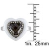 EVERLY JEWELRY | Stainless Steel 8 1/2 Carat White Agate, Smokey Quartz & Brown Diamond Heart Ring - 3 of 3