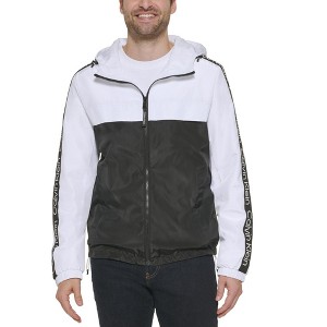 Calvin Klein Mens Taped Logo Sleeve Windbreaker Jacket - 1 of 1