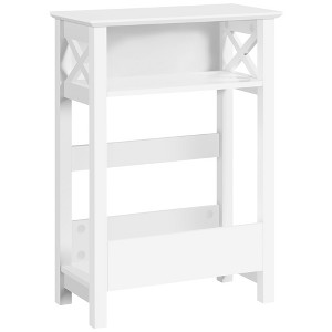 Yaheetech 3 Tier Narrow Side Table with Storage Shelf, White - 1 of 4