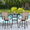 Yaheetech Set of 2 Patio Swivel Bar Stools with High Back and Armrest - 2 of 4