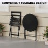 3 Pieces Folding Patio Furniture Sets with Table & 2 Chairs, Heavy-Duty Flat Tube Metal Frame for Balcony Lawn Garden Poolside - 4 of 4