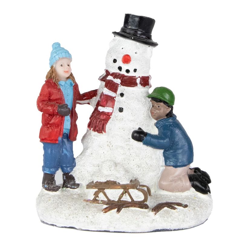 Northlight Children Build a Snowman Christmas Village Display, 1 of 7