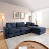 120.3"W L-Shaped Sectional Sofa, Comfy Cloud Couch with 360° Swivel Tray, USB Ports, Storage Armrest, Cup Holders & Ottoman - ModernLuxe - 2 of 4