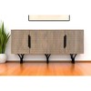 HomeRoots 84" Beige Solid Wood Carved Geometric Sideboard with Four Doors - 2 of 4