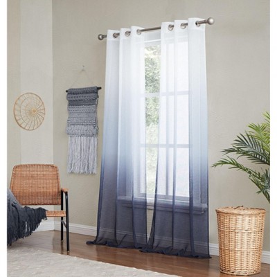 Dainty Home Shadow Ombre Light Filtering Grommet Panel Pair 2 Panels 76" W X 84" L
