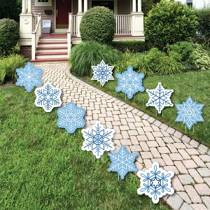 Big Dot of Happiness Blue Snowflakes - Lawn Decorations - Outdoor Winter Holiday Party Yard Decorations - 10 Piece - 1 of 4