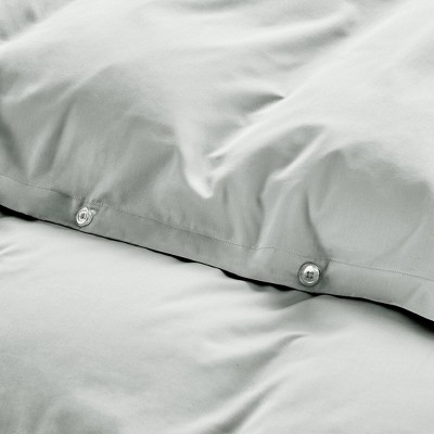 Light Gray King Size Cotton Sateen Duvet Cover