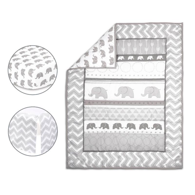 The Peanutshell Elephant Walk Baby Crib Bedding Set - 3pc, 3 of 6