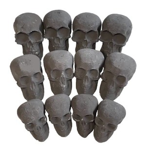 Ceramic Skulls for Fire Pit, Outdoor Fire Tables, Reusable Spooky Imitated Human Skull Gas Log for Party, Bonfire, Campfires, Fireplaces - 1 of 4
