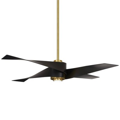 64" Minka Aire Modern Indoor Ceiling Fan with LED Light Remote Control Soft Brass Matte Black for Living Room Kitchen Bedroom Home